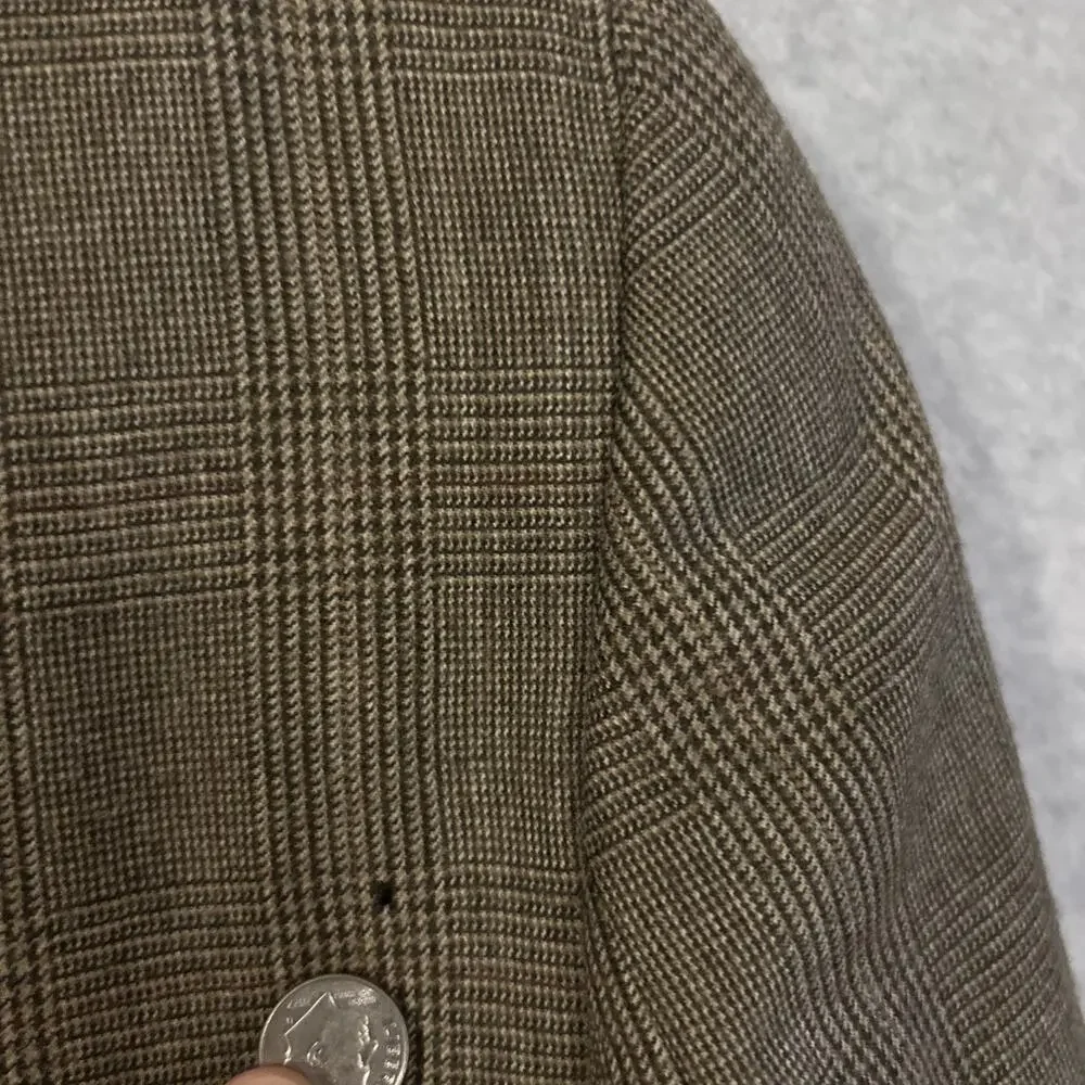 Polo University Club Ralph Lauren Brown Glen Plaid‎ Wool Blazer Sport Coat 43 T